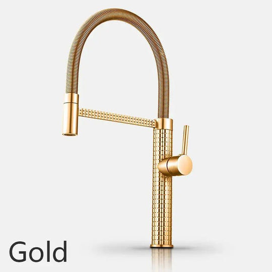 Contemporary Kitchen Faucet Single Hole Single Handle Drop Down - BathroomLux