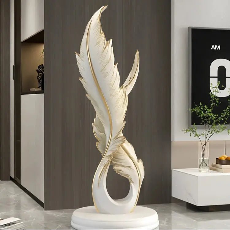 Creative Large Feather Ornaments Abstract Art Sculpture for Bathroom Home Decoration - bathroom, showers, thermostaticBathroomLux