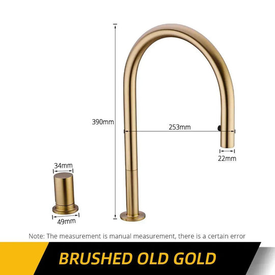 Deck - mounted Kitchen Faucet Hidden Pull - Out Spray Single Handle - deck mounted kitchen faucetBathroomLux