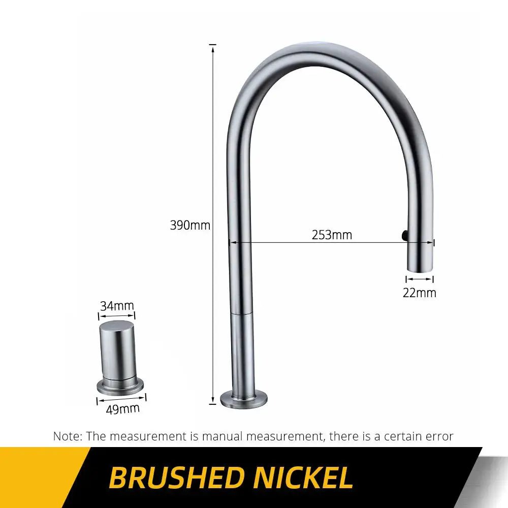 Deck - mounted Kitchen Faucet Hidden Pull - Out Spray Single Handle - deck mounted kitchen faucetBathroomLux