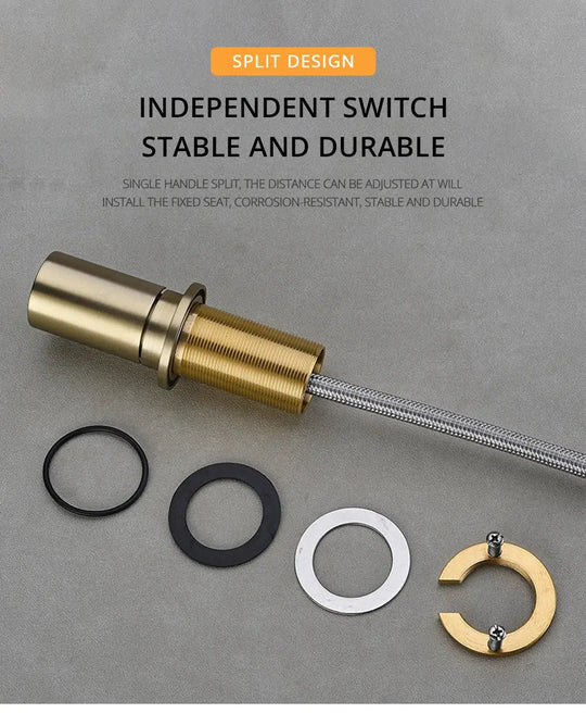 Deck - mounted Kitchen Faucet Hidden Pull - Out Spray Single Handle - deck mounted kitchen faucetBathroomLux