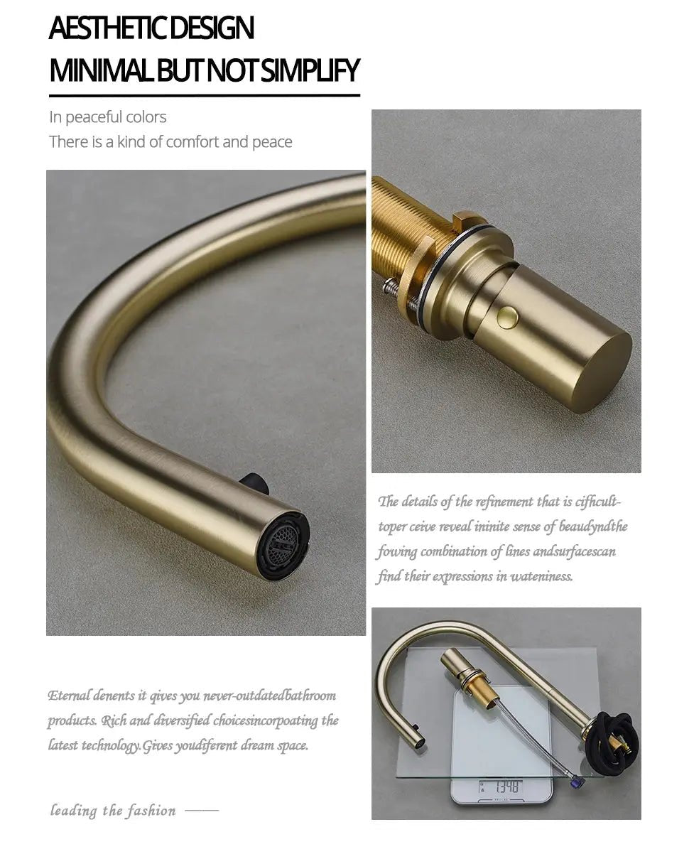 Deck - mounted Kitchen Faucet Hidden Pull - Out Spray Single Handle - deck mounted kitchen faucetBathroomLux