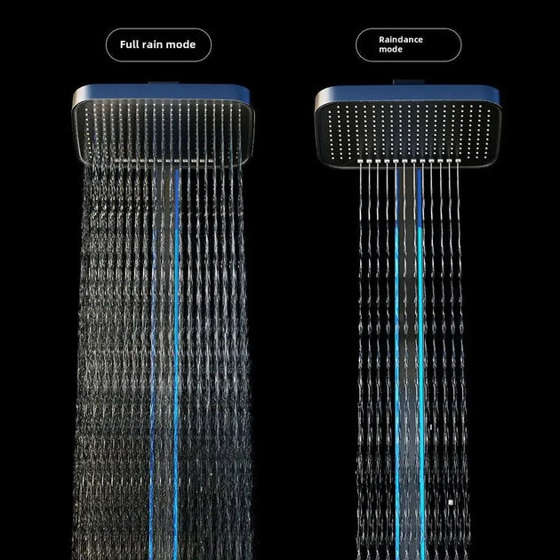 Digital Display Waterfall Shower Head Full - Body Led Light Massage - Bathroom Shower Mixer SetBathroomLux