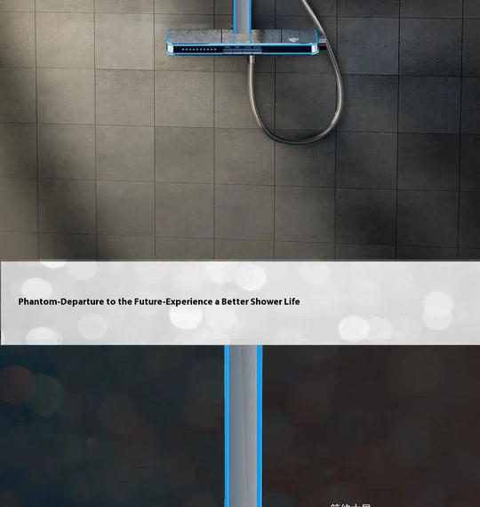 Digital Display Waterfall Shower Head Full - Body Led Light Massage - Bathroom Shower Mixer SetBathroomLux
