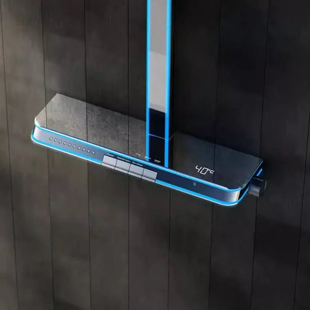 Digital Display Waterfall Shower Head Full - Body Led Light Massage - Bathroom Shower Mixer SetBathroomLux