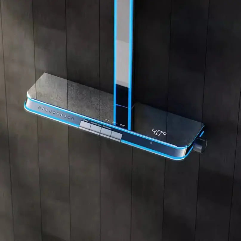 Digital Display Waterfall Shower Head Full - Body Led Light Massage - Bathroom Shower Mixer SetBathroomLux