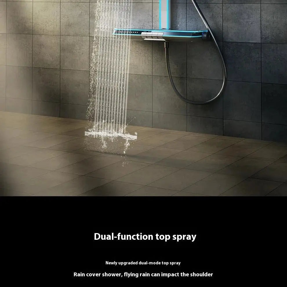 Digital Display Waterfall Shower Head Full - Body Led Light Massage - Bathroom Shower Mixer SetBathroomLux