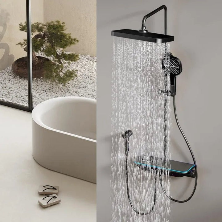 Digital Thermostatic Rainfall Shower Set - 5 Years Warranty - digital showerBathroomLux