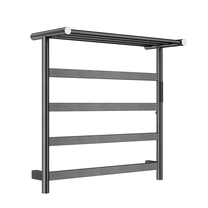 Electric Heated Towel Rack – Brushed Gold Stainless Steel Drying Bars for Bathroom - Towel Racks IN UKBathroomLux