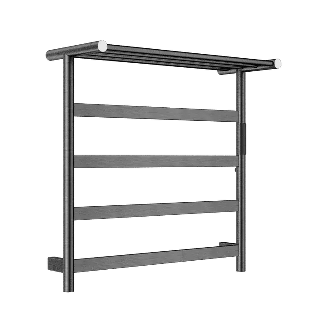 Electric Heated Towel Rack – Brushed Gold Stainless Steel Drying Bars for Bathroom - Towel Racks IN UKBathroomLux