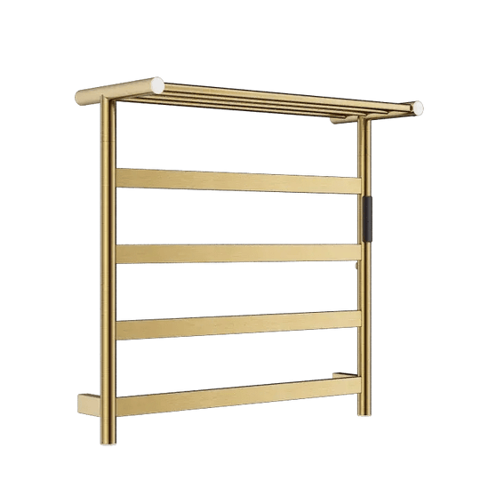 Electric Heated Towel Rack – Brushed Gold Stainless Steel Drying Bars for Bathroom - Towel Racks IN UKBathroomLux