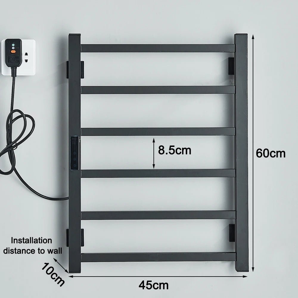 Electric Towel Rack Heater - Wall Mount Digital Display Smart - Size 60x39 - bathroomBathroomLux