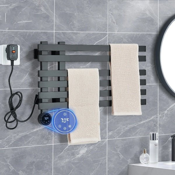 Electric Towel Rack Heater - Wall Mount Digital Display Smart - Size 60x39 - bathroomBathroomLux