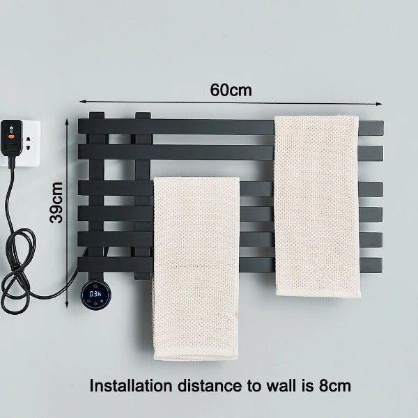 Electric Towel Rack Heater - Wall Mount Digital Display Smart - Size 60x39 - bathroomBathroomLux