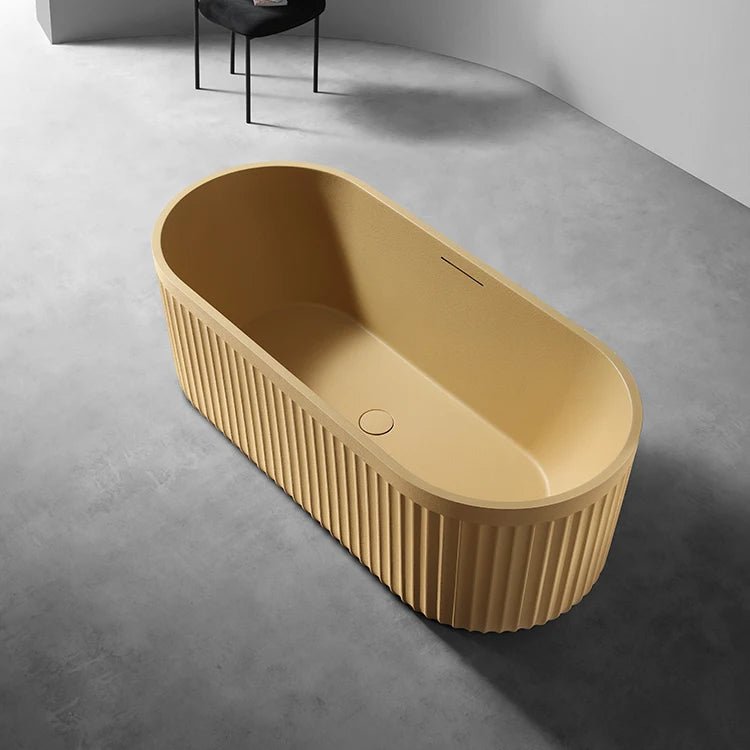 Elegant Oval Free - Standing Bathtubs – Premium Artificial Stone Design - bathroomBathroomLux