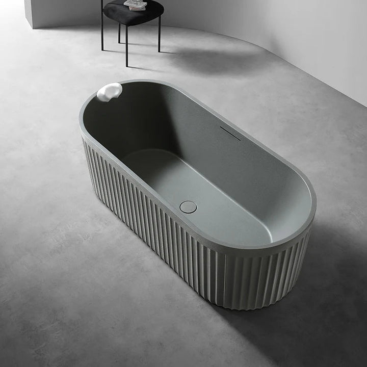 Elegant Oval Free - Standing Bathtubs – Premium Artificial Stone Design - bathroomBathroomLux