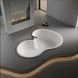 Elegant White Artificial Stone Built - In Bathtub - drop in bathtubsBathroomLux