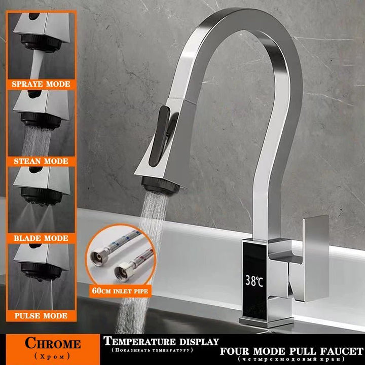 Elegra Digital Display - Pull - out Kitchen Faucets - 2 years Guarantee - Kitcen faucetBathroomLux