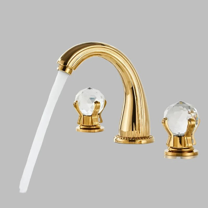 Elite 3 Hole Crystal Handle Bathroom Faucet - BathroomLux