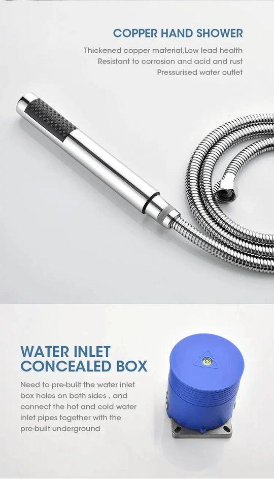 Empolo Brass Freestanding Bathtub Mixer Tap with Rotary Switch in Black - floor mounted faucetBathroomLux