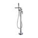Empolo Brass Freestanding Bathtub Mixer Tap with Rotary Switch in Black - floor mounted faucetBathroomLux