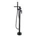 Empolo Brass Freestanding Bathtub Mixer Tap with Rotary Switch in Black - floor mounted faucetBathroomLux