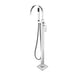 Empolo Brass Freestanding Tub Faucet with Handheld Shower and Single Handle in Chrome - freestanding bath tapsBathroomLux