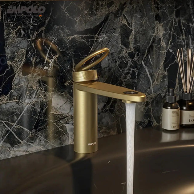 Empolo Brass Modern Single - Hole Deck Mounted Sink Tap - wall mounted bath tapsBathroomLux