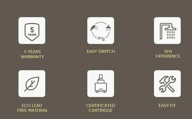 Empolo Brass Thermostatic Shower System – Concealed Modern Design - Chrome Brass Thermostatic Shower SystemBathroomLux