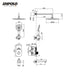 Empolo Brass Thermostatic Shower System – Concealed Modern Design - Chrome Brass Thermostatic Shower SystemBathroomLux