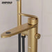 Empolo Luxury Freestanding Bath Shower Mixer Tap – Brushed Brass - Freestanding Bath Shower Mixer TapBathroomLux