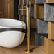 Empolo Luxury Freestanding Bath Shower Mixer Tap – Brushed Brass - Freestanding Bath Shower Mixer TapBathroomLux