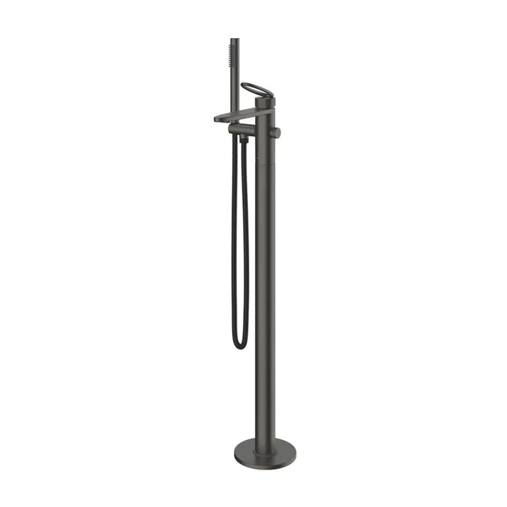 Empolo Luxury Freestanding Bath Shower Mixer Tap – Brushed Brass - Freestanding Bath Shower Mixer TapBathroomLux