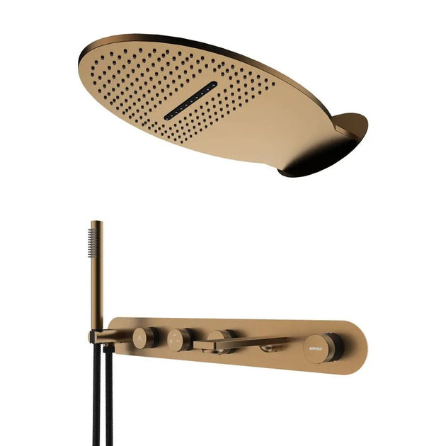 Empolo Luxury Rose Gold Wall - Mounted Brass Bath Shower Mixer - Wall - Mounted Brass Bath Shower MixerBathroomLux