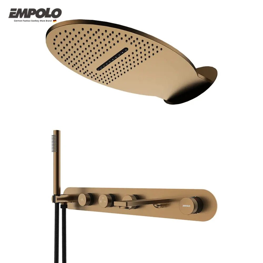 Empolo Luxury Rose Gold Wall - Mounted Brass Bath Shower Mixer - Wall - Mounted Brass Bath Shower MixerBathroomLux