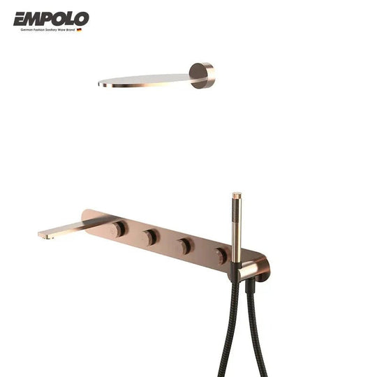 Empolo Luxury Rose Gold Wall - Mounted Brass Bath Shower Mixer - Wall - Mounted Brass Bath Shower MixerBathroomLux