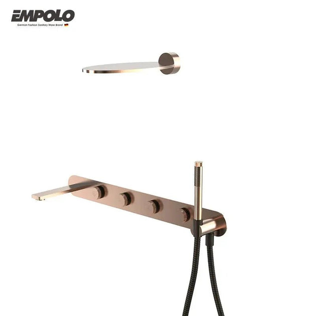 Empolo Luxury Rose Gold Wall - Mounted Brass Bath Shower Mixer - Wall - Mounted Brass Bath Shower MixerBathroomLux