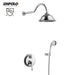 Empolo Wall Mounted Rain Shower System with Handheld Combo in Chrome - handheld dual shower headBathroomLux