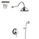 Empolo Wall Mounted Rain Shower System with Handheld Combo in Chrome - handheld dual shower headBathroomLux