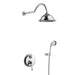 Empolo Wall Mounted Rain Shower System with Handheld Combo in Chrome - handheld dual shower headBathroomLux