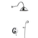 Empolo Wall Mounted Rain Shower System with Handheld Combo in Chrome - handheld dual shower headBathroomLux