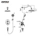 Empolo Wall Mounted Rain Shower System with Handheld Combo in Chrome - handheld dual shower headBathroomLux