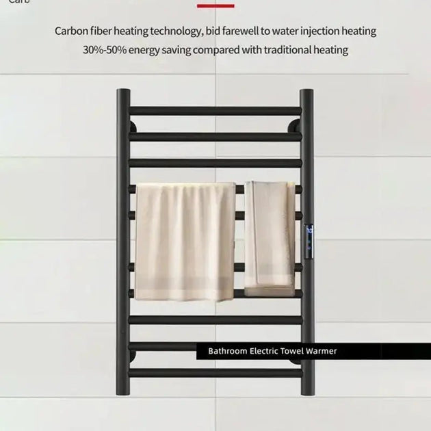 Fast - Heating Electric Towel Warmer – Timer & Temp Display – Feel the Luxury! - Electric towel warmerBathroomLux