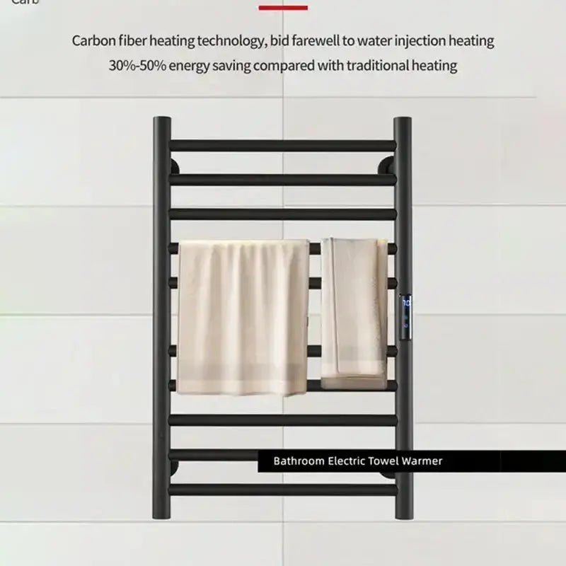 Fast - Heating Electric Towel Warmer – Timer & Temp Display – Feel the Luxury! - Electric towel warmerBathroomLux