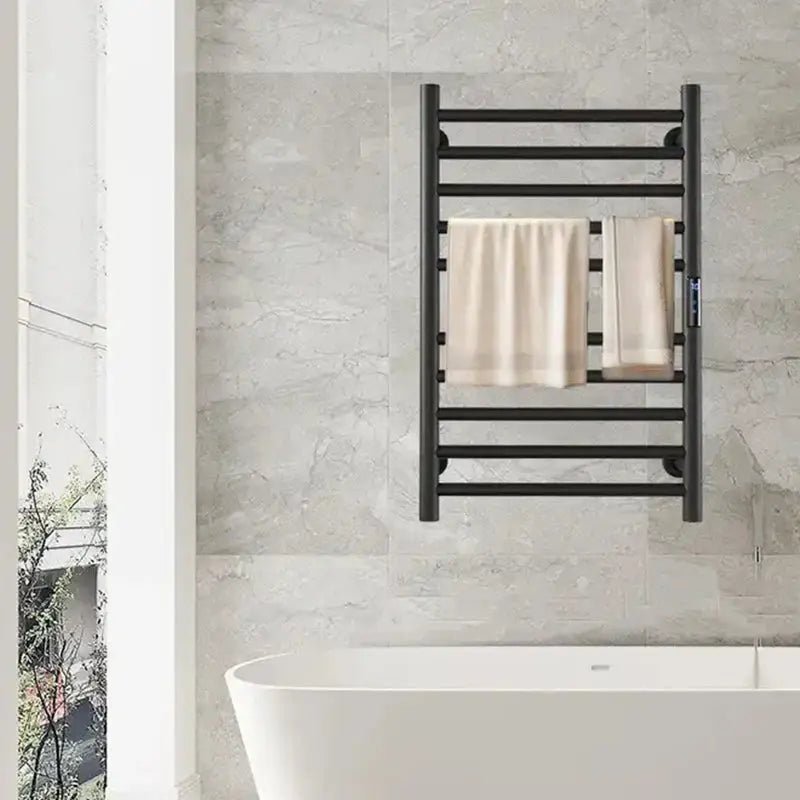 Fast - Heating Electric Towel Warmer – Timer & Temp Display – Feel the Luxury! - Electric towel warmerBathroomLux