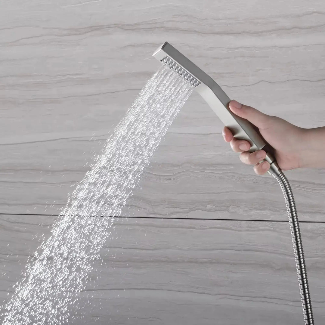 Faucet Shower Set with Fixed Wall - Mounted Shower Head & Handshower - shower system wall mountedBathroomLux