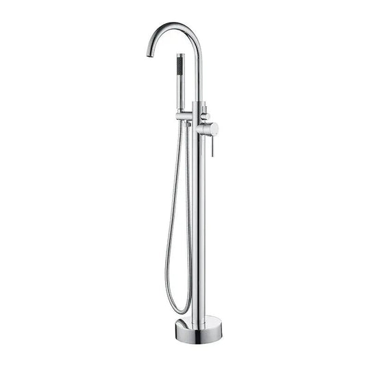 Floor Mounted Bath Taps – Brass Freestanding Bathtub Mixer Tap - Floor Mounted Bath TapsBathroomLux