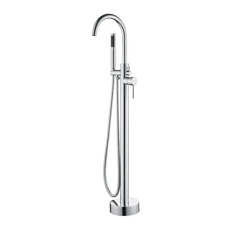 Floor Mounted Bath Taps – Brass Freestanding Bathtub Mixer Tap - Floor Mounted Bath TapsBathroomLux