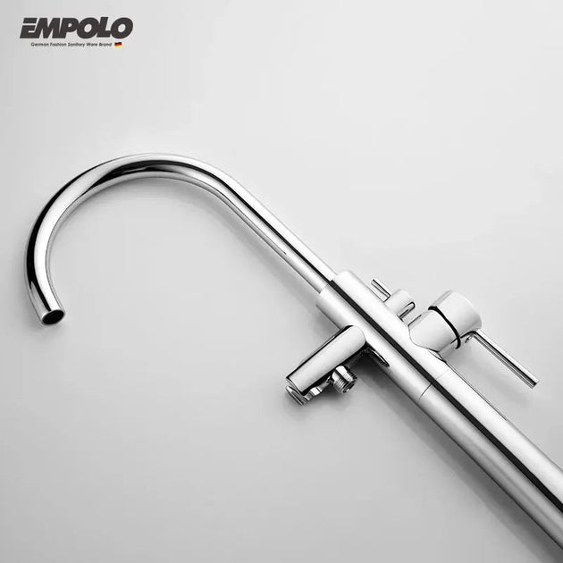 Floor Mounted Bath Taps – Brass Freestanding Bathtub Mixer Tap - Floor Mounted Bath TapsBathroomLux