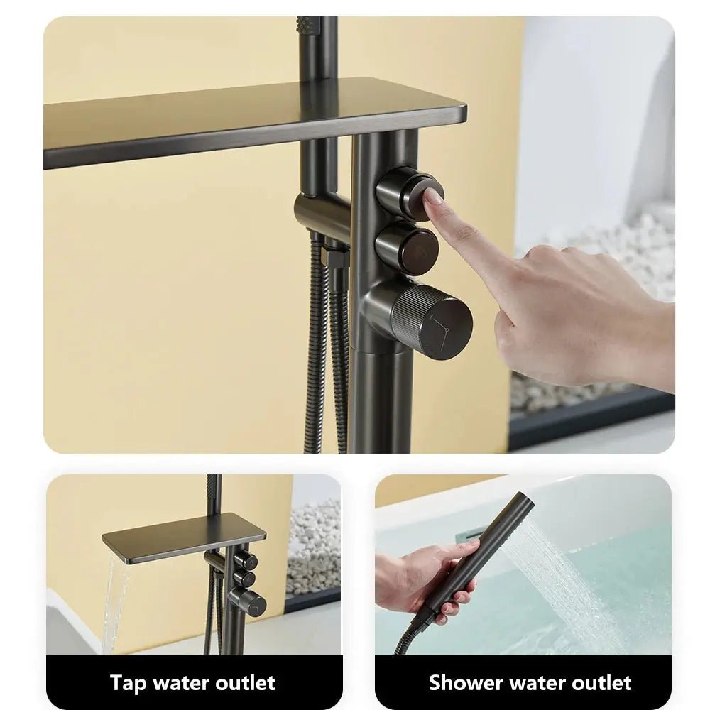 Freestanding Bath Taps with Shower Head - Freestanding Bath Taps with ShowerBathroomLux